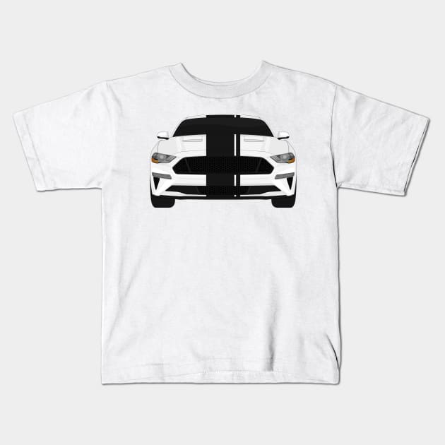 Mustang GT Oxford-White + Black Stripes Kids T-Shirt by VENZ0LIC